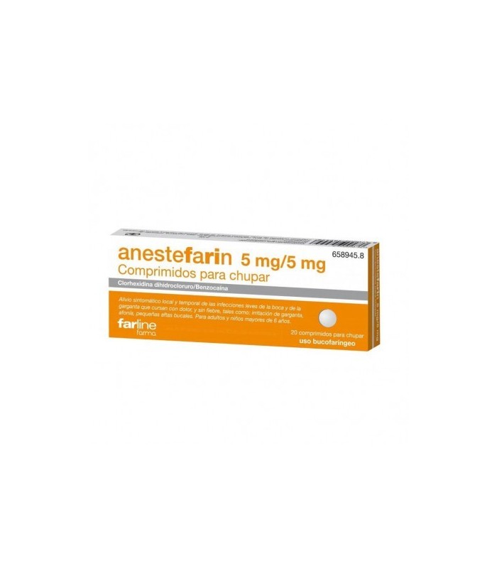 ANESTEFARIN 5MG/5MG 20 COMPRIMIDOS PARA CHUPAR