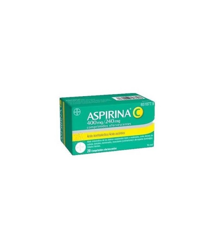 ASPIRINA C 400 MG/240 MG 20 COMPRIMIDOS EFERVESCENTES