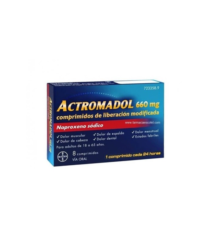 ACTROMADOL 660 MG 8 COMPRIMIDOS LIBERACIÓN MODIFICADA