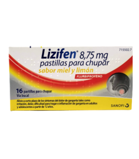 LIZIFEN 8.75 MG PASTILLAS PARA CHUPAR SABOR MIEL Y LIMÓN 16 PASTILLAS