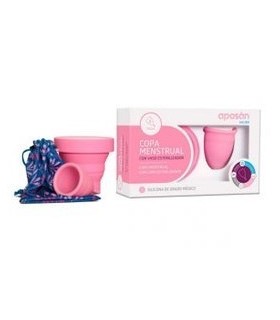COPA MENSTRUAL CON VASO ESTERILIZADOR APOSAN TALLA L