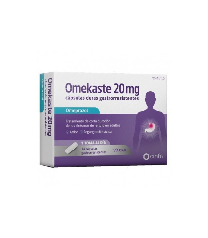 OMEKASTE 20 MG 14 CÁPSULAS DURAS GASTRORRESISTENTES