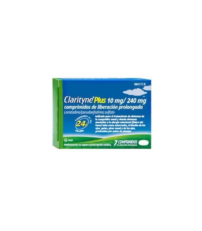 CLARITYNE PLUS 10 MG/ 240 MG 7 COMPRIMIDOS