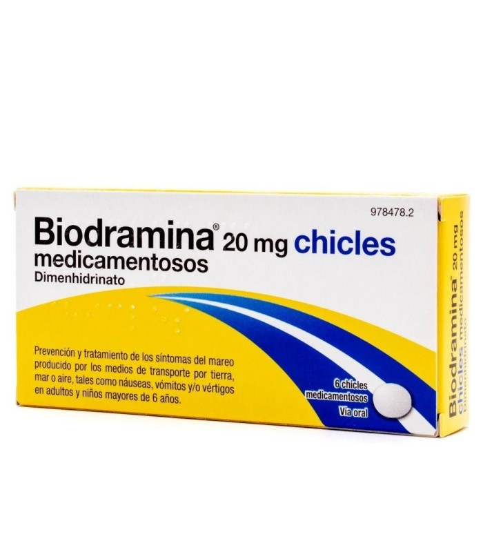 BIODRAMINA 20 MG 6 CHICLES MEDICAMENTOSOS