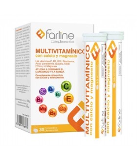 MULTIVITAMÍNICO FARLINE CON CALCIO Y MAGNESIO 30 COMPRIMIDOS EFERVESCENTES