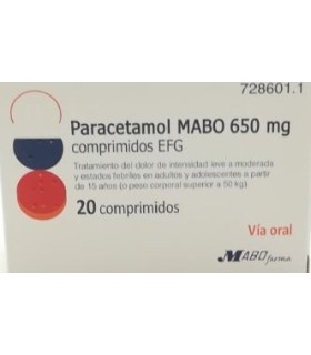 PARACETAMOL MABO 650 MG 20 COMPRIMIDOS
