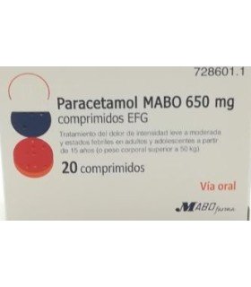 PARACETAMOL MABO 650 MG 20 COMPRIMIDOS