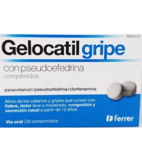 GELOCATIL GRIPE CON PSEUDOEFEDRINA 20 COMPRIMIDOS