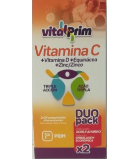 VITALPRIM VIT C+ VIT D +EQUINÁCEA + ZINC DUO PACK 2 X 24 COMPRIMIDOS EFERVESCENTES