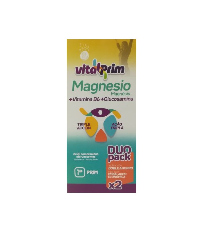 VITALPRIM MAGNESIO + VITAMINA B6 + GLUCOSAMINA DUO PACK 2X20 COMPRIMIDOS EFERVESCENTES