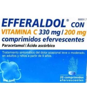 EFFERALDOL CON VITAMINA C 330 MG/200 MG 20 COMPRIMIDOS EFERVESCENTES