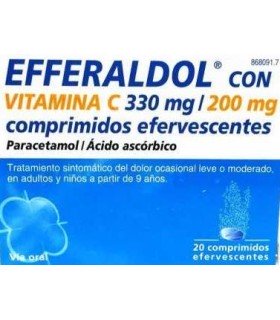EFFERALDOL CON VITAMINA C 330 MG/200 MG 20 COMPRIMIDOS EFERVESCENTES