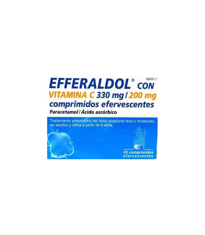 EFFERALDOL CON VITAMINA C 330 MG/200 MG 20 COMPRIMIDOS EFERVESCENTES