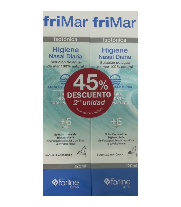 FRIMAR SOLUCIÓN ISOTÓNICA HIGIENE NASAL DIARIA 2X120 ML