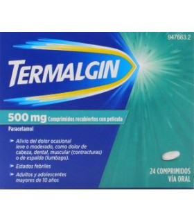TERMALGIN 500 MG 24 COMPRIMIDOS RECUBIERTOS CON PELICULA