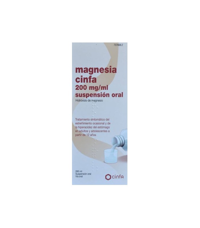 MAGNESIA CINFA 200 MG/ML SUSPENSIÓN ORAL 260 ML