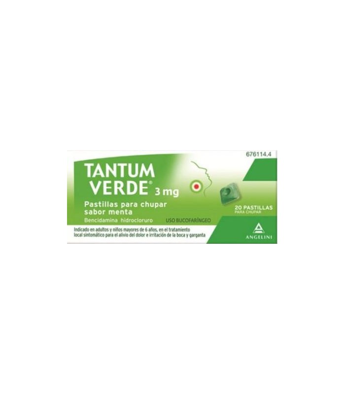 TANTUM VERDE 3 MG 20 PASTILLAS PARA CHUPAR SABOR MENTA