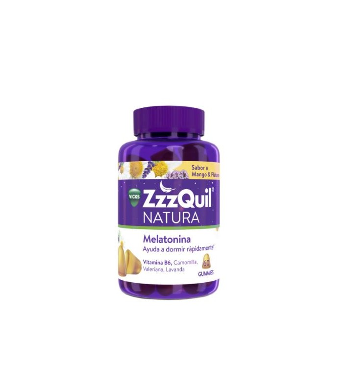 ZzzQuil NATURA 60 GOMINOLAS VICKS SABOR A MANGO Y PLATANO