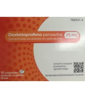 DEXKETOPROFENO PENSAVITAL 25 MG 10 COMPRIMIDOS RECUBIERTOS CON PELÍCULA