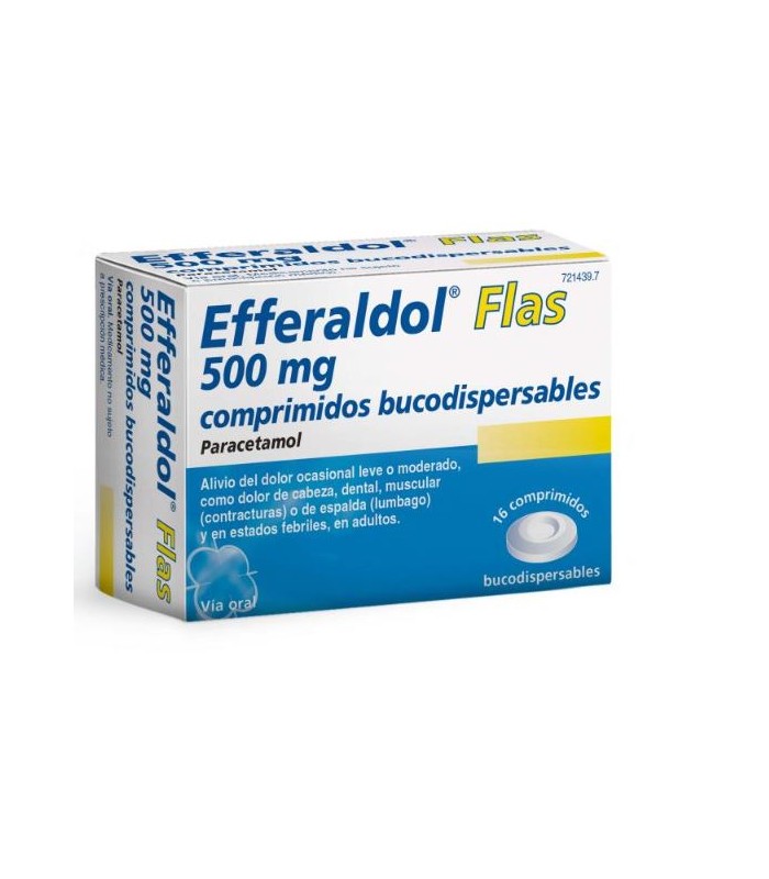 EFFERALDOL FLAS 500 MG 16 COMPRIMIDOS BUCODISPERSABLES