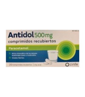 ANTIDOL 500 MG 20 COMPRIMIDOS RECUBIERTOS
