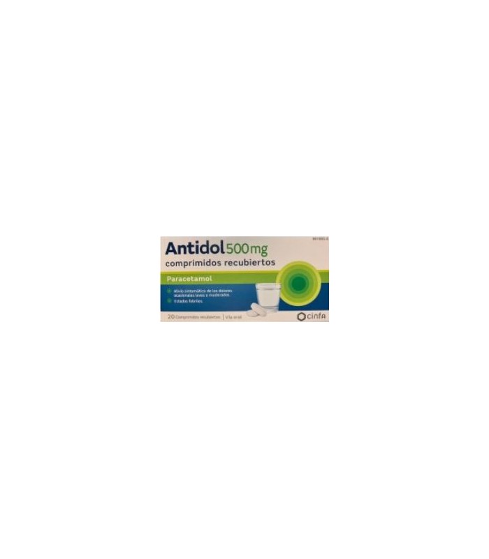 ANTIDOL 500 MG 20 COMPRIMIDOS RECUBIERTOS