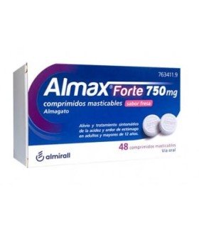 ALMAX FORTE 750 MG 48 COMPRIMIDOS MASTICABLES SABOR FRESA