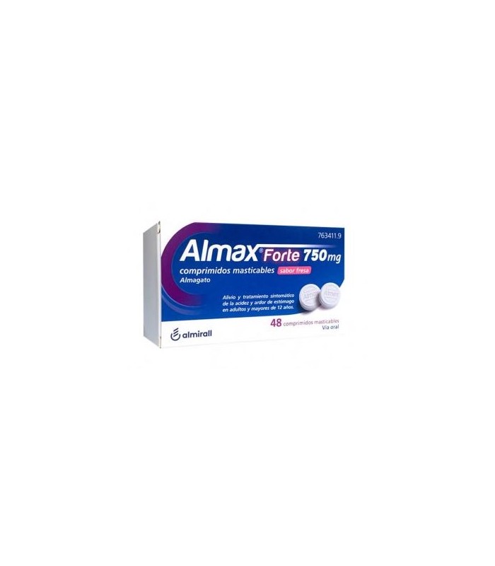 ALMAX FORTE 750 MG 48 COMPRIMIDOS MASTICABLES SABOR FRESA