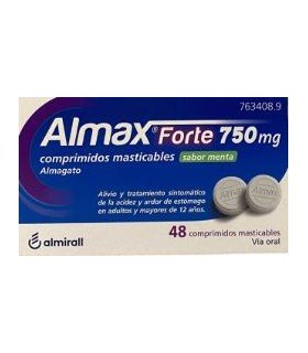 ALMAX FORTE 750 MG 48 COMPRIMIDOS MASTICABLES SABOR MENTA