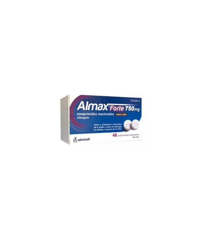 ALMAX FORTE 750 MG 48 COMPRIMIDOS MASTICABLES SABOR COLA