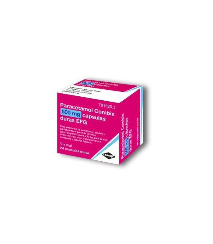 PARACETAMOL COMBIX 500 MG 24 CÁPSULAS DURAS