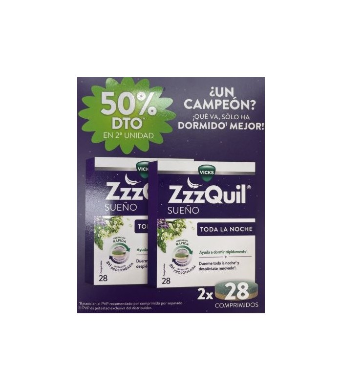 ZZZQUIL SUEÑO TODA LA NOCHE 2 X 28 COMPRIMIDOS