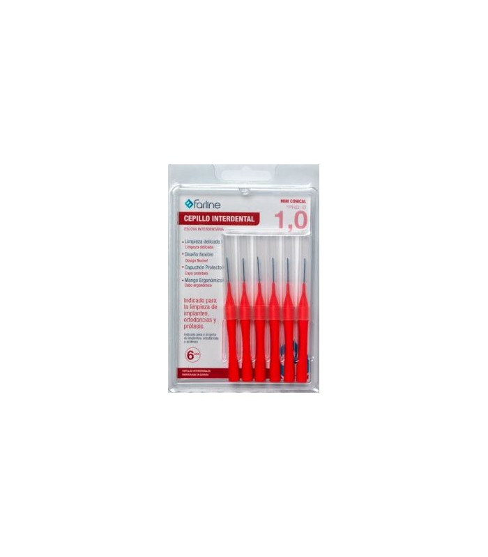 CEPILLO INTERDENTAL MINI CONICAL 1.0 MM 6 UNIDADES