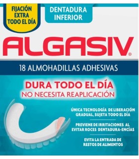 ALGASIV 18 ALMOHADILLAS ADHESIVAS DENTADURA INFERIOR