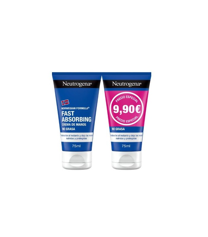 Neutrógena duplo crema de manos rápida absorción 2x75 ml