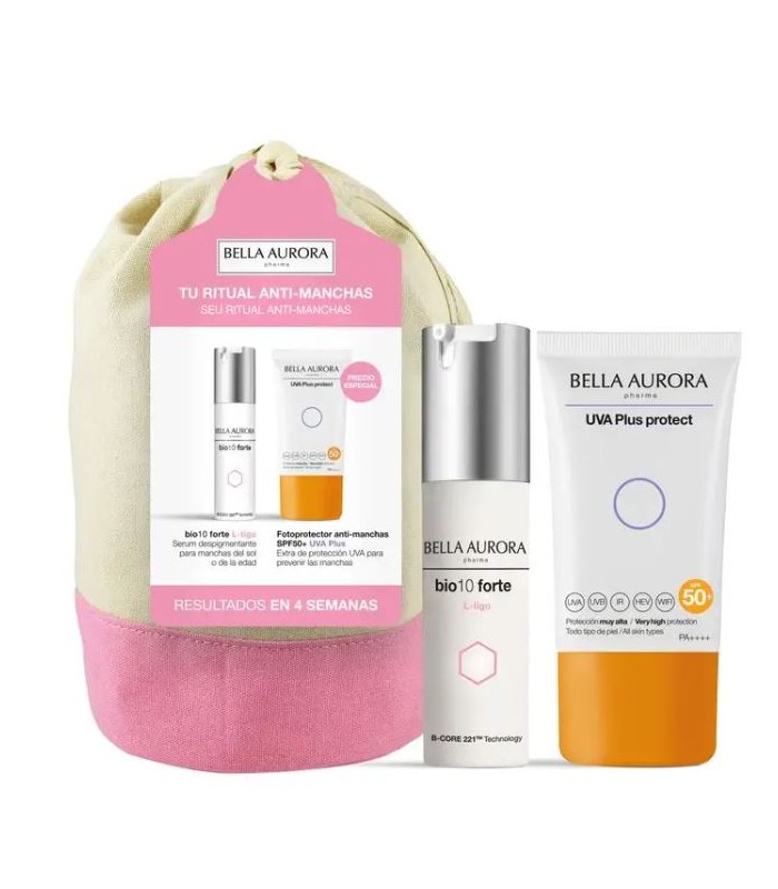 Bella Aurora Anti-Manchas Pack Bio10 Forte L-Tigo + Fotoprotector Uva Plus + Neceser Regalo