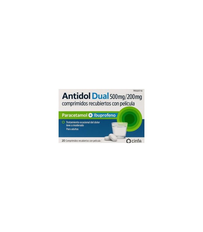 ANTIDOLDUAL 500 MG/200 MG 20 COMPRIMIDOS