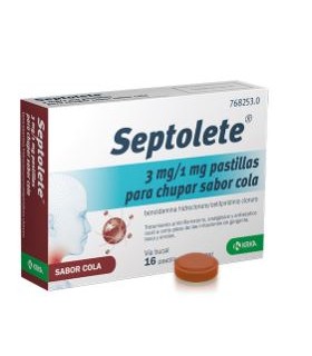 SEPTOLETE 3 MG/ 1MG 16 PASTILLAS PARA CHUPAR SABOR COLA