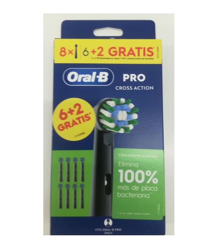 RECAMBIOS CEPILLO ELECTRICO ORAL B PRO CROSS ACTION 8 UNIDADES