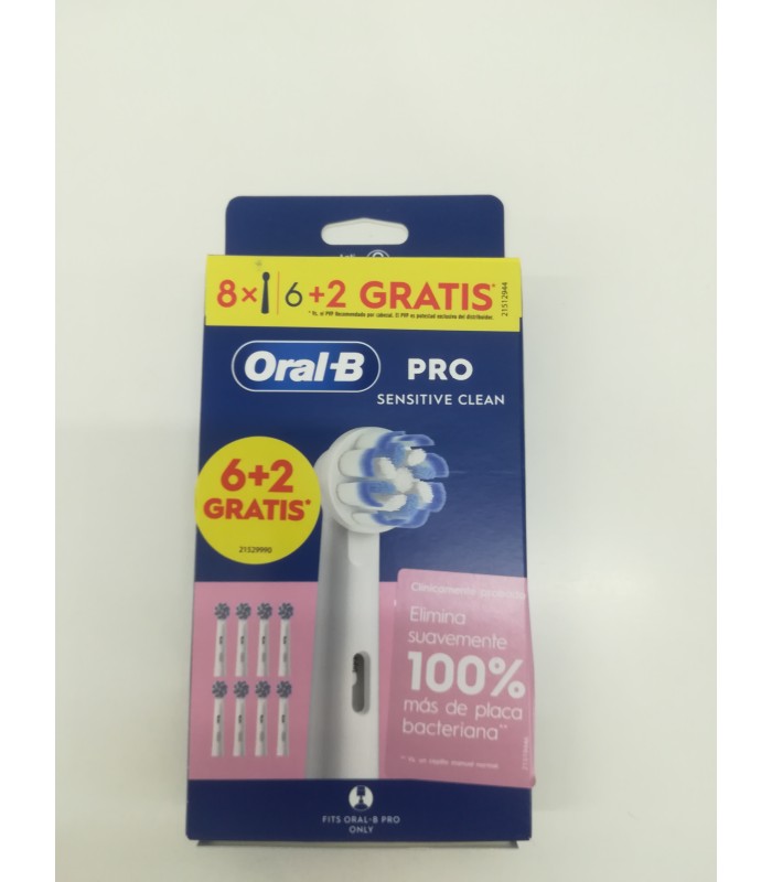 RECAMBIOS CEPILLO ORAL B ELECTRICO PRO SENSITIVE CLEAN 8 UNIDADES