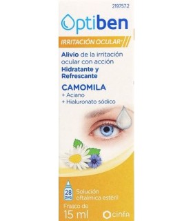 Optiben colirio 15 ml para aliviar irritación ocular e hidratar los ojos