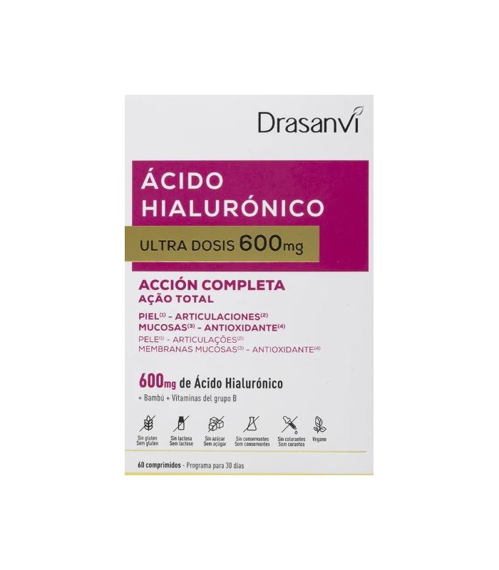 DRASANVI ÁCIDO HIALURONICO ULTRA DOSIS 600 MG 60 COMPRIMIDOS